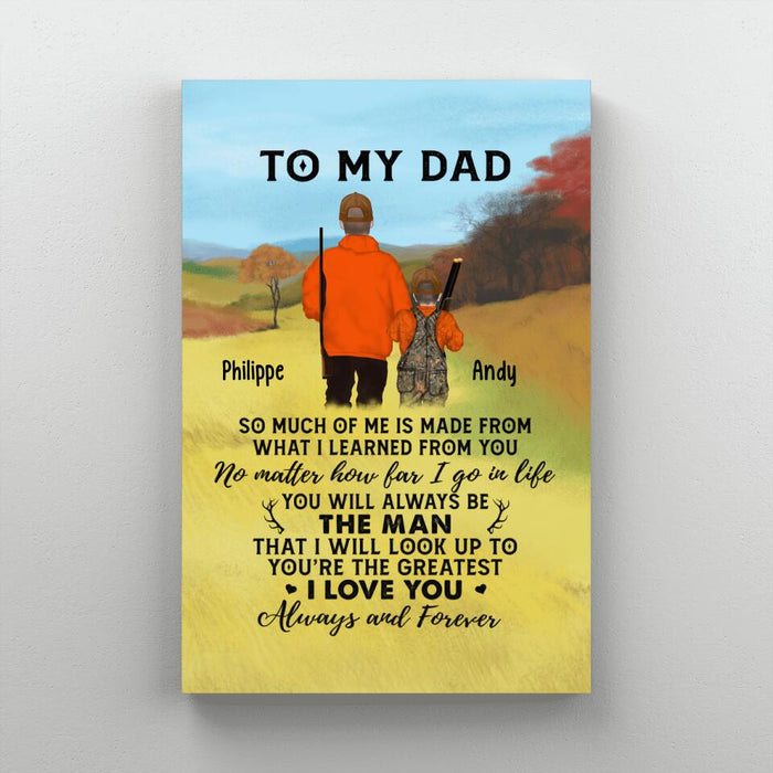 To My Dad - Personalized Gifts Custom Hunting Canvas for Dad, Hunting Lovers