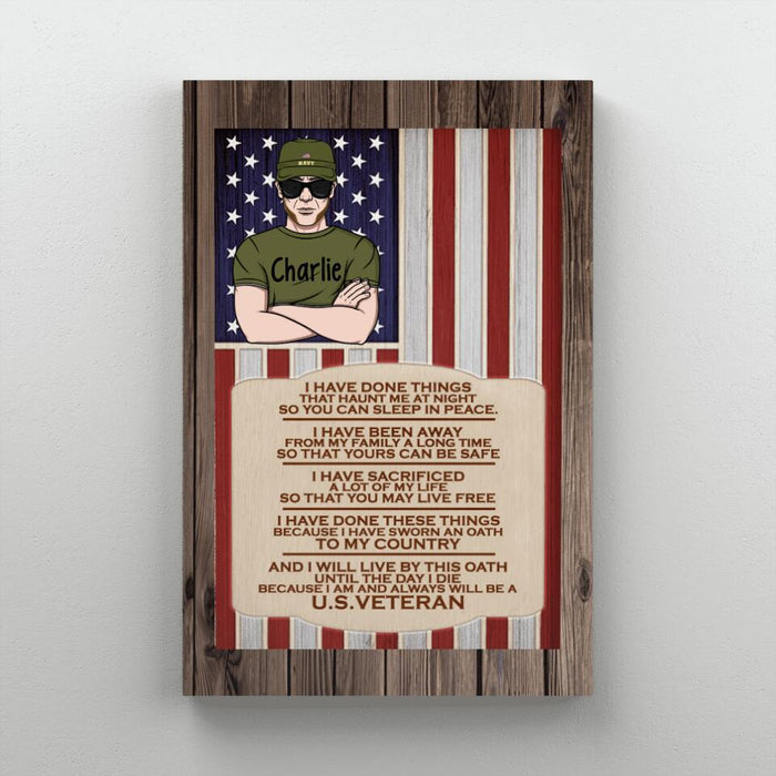 Personalized Canvas, I Am And Always Will Be A U.S. Veteran, Gifts For Veterans