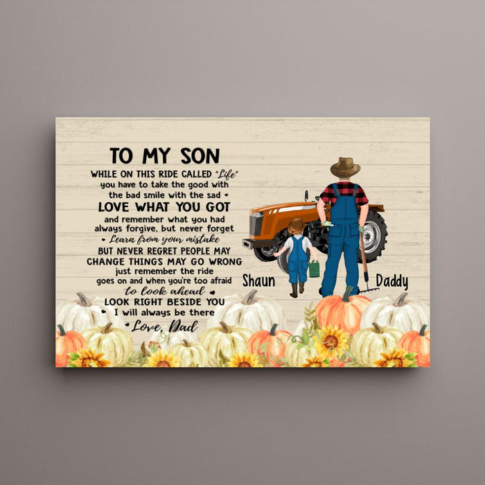 To My Son - Personalized Gifts Custom Farmer Canvas for Dad or Son - Farmer