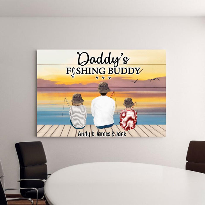 Daddy's Fishing Buddy - Personalized Gifts Custom Fishing Canvas for Friends and Family, Fishing Lovers