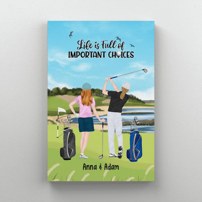 Personalized Canvas, Golf Partners - Couple And Friends Gift, Gift For Golfers