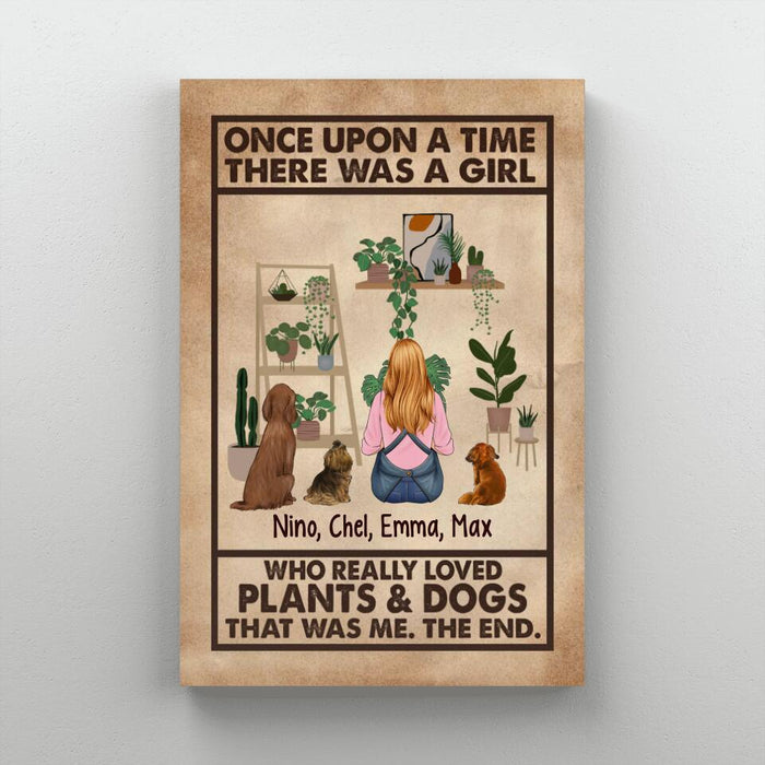 Personalized Canvas, A Girl Who Really Loved Plants And Dogs, Gift For Gardeners And Dog Lovers