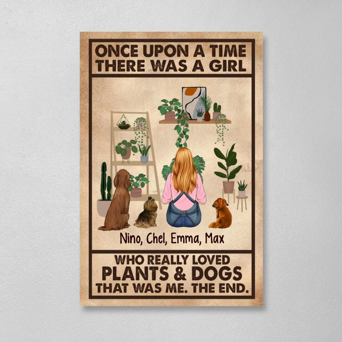 Personalized Canvas, A Girl Who Really Loved Plants And Dogs, Gift For Gardeners And Dog Lovers