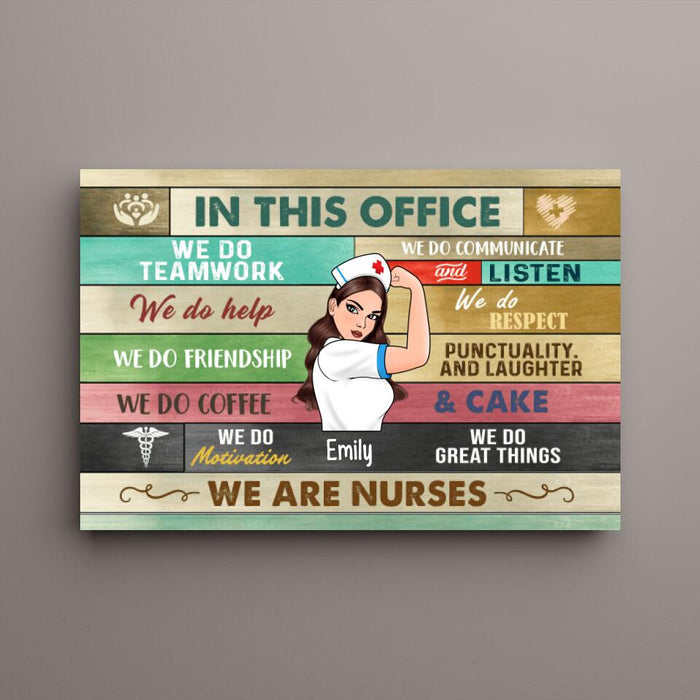 Personalized Canvas, Strong Nurse, In This Office We Do Great Things, Gifts For Nurses