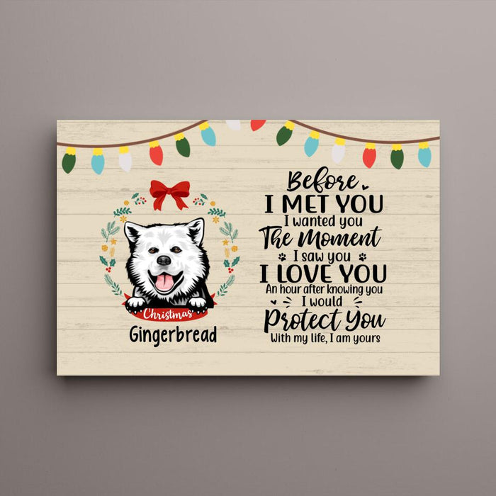 Personalized Canvas, Before I Met You, Christmas Theme, Christmas Gift For Dog Lovers