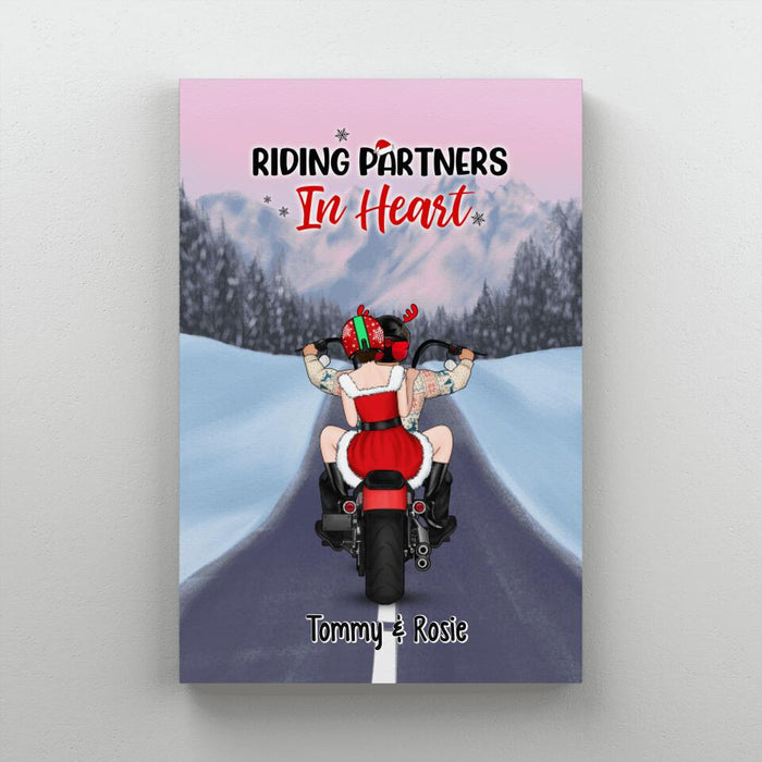 Personalized Canvas/Poster, Motorcycle Couple, Christmas Gift For Motorcycle Lovers