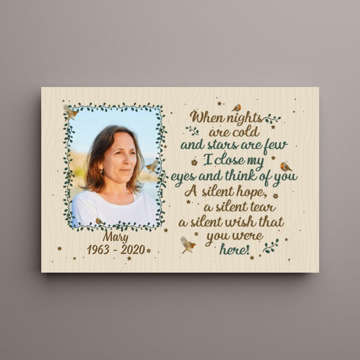 Personalized Canvas, When Nights Are Cold, Memorial Gift For Loss Of Family Members