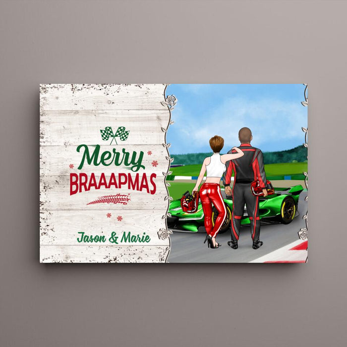 Personalized Canvas, Driving Partner For Life, Racing Couple, Christmas Theme, Christmas Gift For Couples, Racing Fans