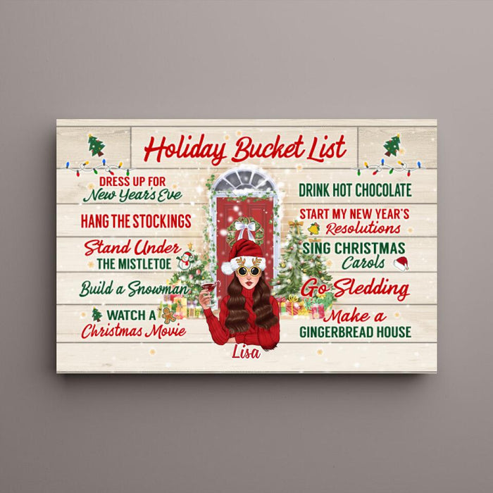 Personalized Canvas, Holiday Bucket List, Christmas Gift For Friends, Sisters