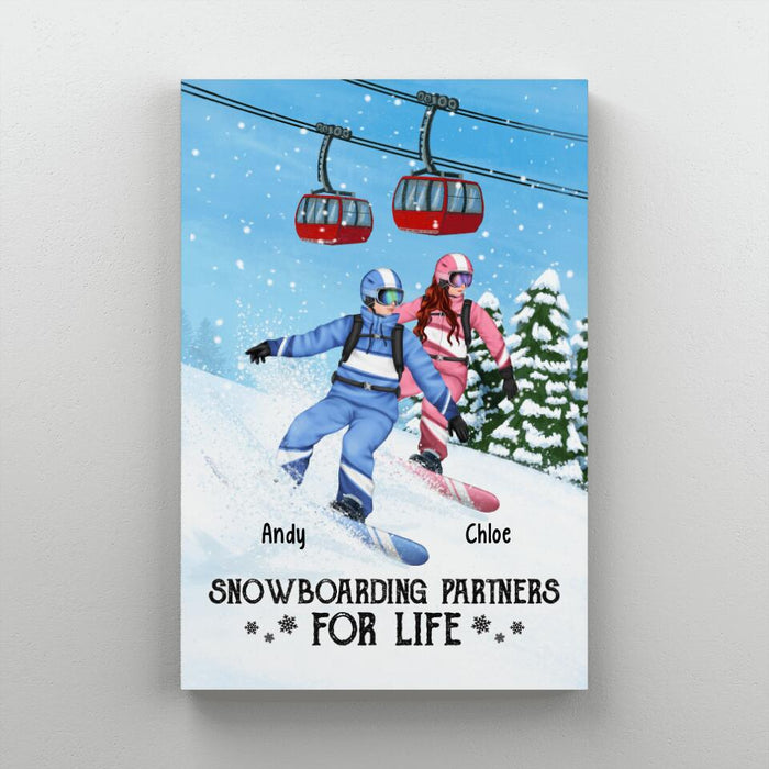 Personalized Canvas, Snowboarding Partners And Solo, Gift For Couple, Friends And Snowboarders