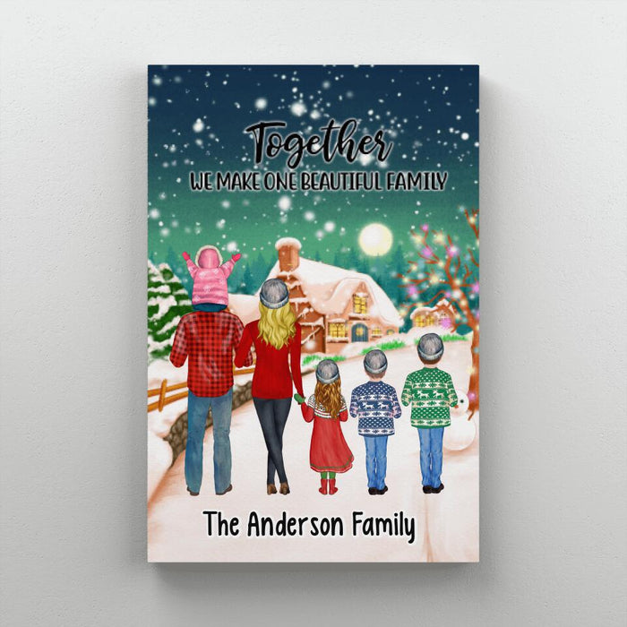 Personalized Canvas/Poster, Christmas Family Standing, Christmas Gift For Family