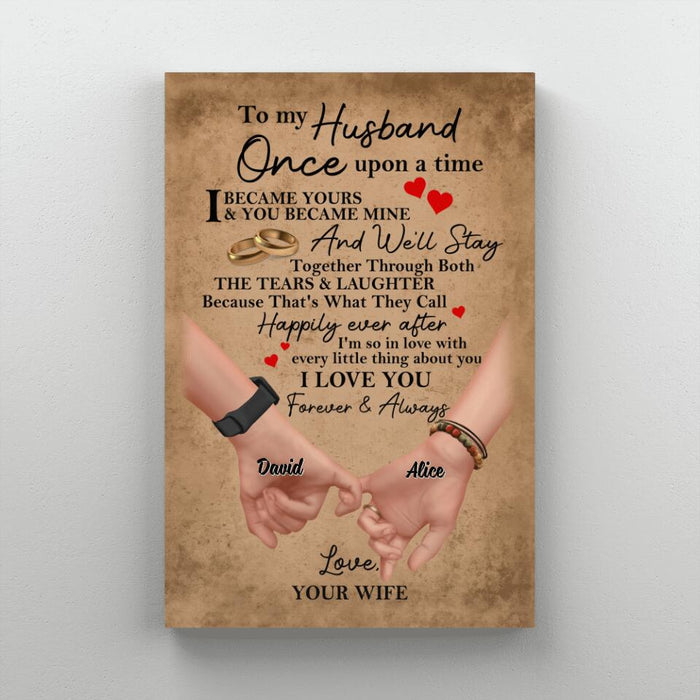 To My Husband Once Upon a Time - Personalized Gifts Custom Canvas Anniversary