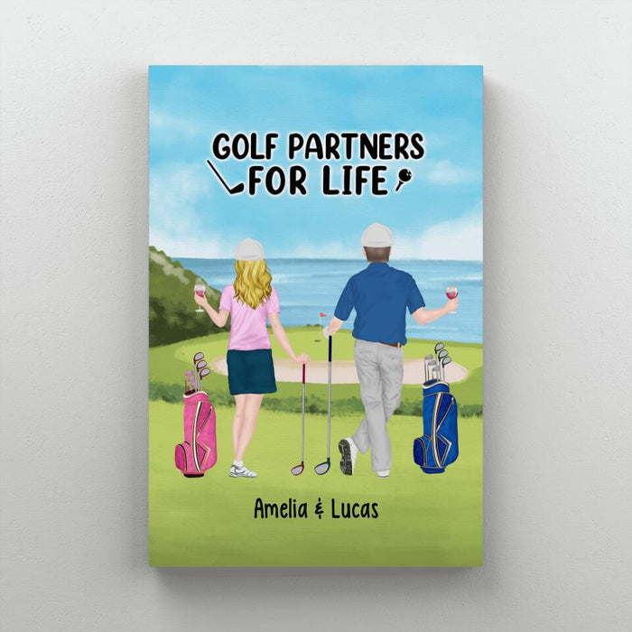 Personalized Canvas, Golf Drinking Partners - Couple And Friends Gift, Gift For Golfers