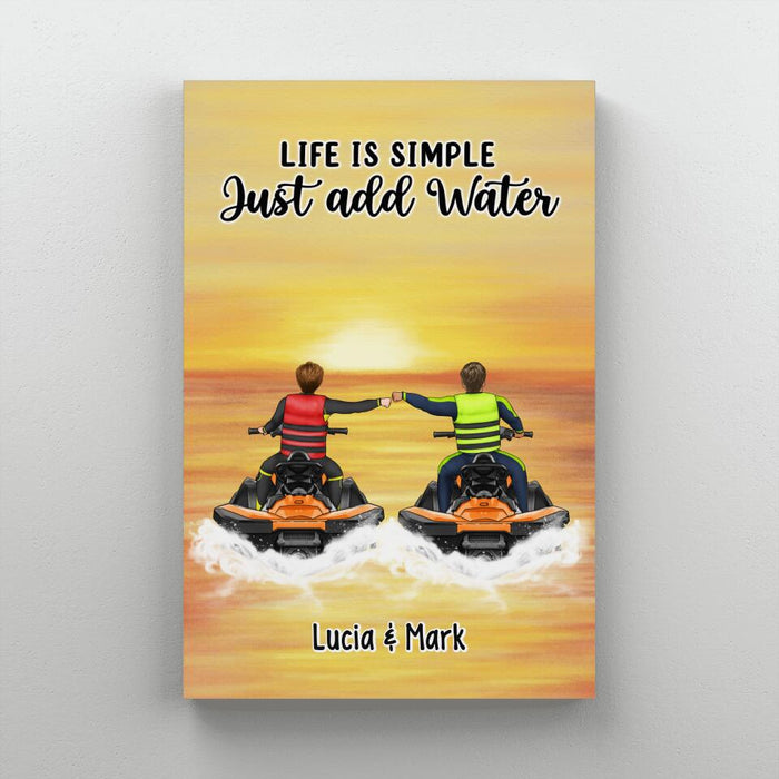 Personalized Canvas, Life Is Better On A Jet Ski - Jet Skiing Couple and Friends, Gifts for Jet Skiers