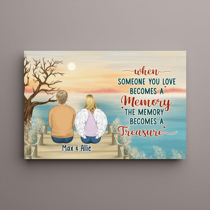 Personalized Canvas, Up To 6 People, The Memory Becomes A Treasure, Memorial Gift For Loss Of Family And Friends