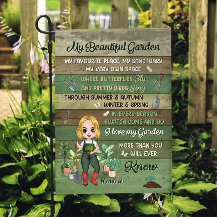 My Favorite Garden My Sanctuary Place - Personalized Garden Flag For Her, Him, Gardener