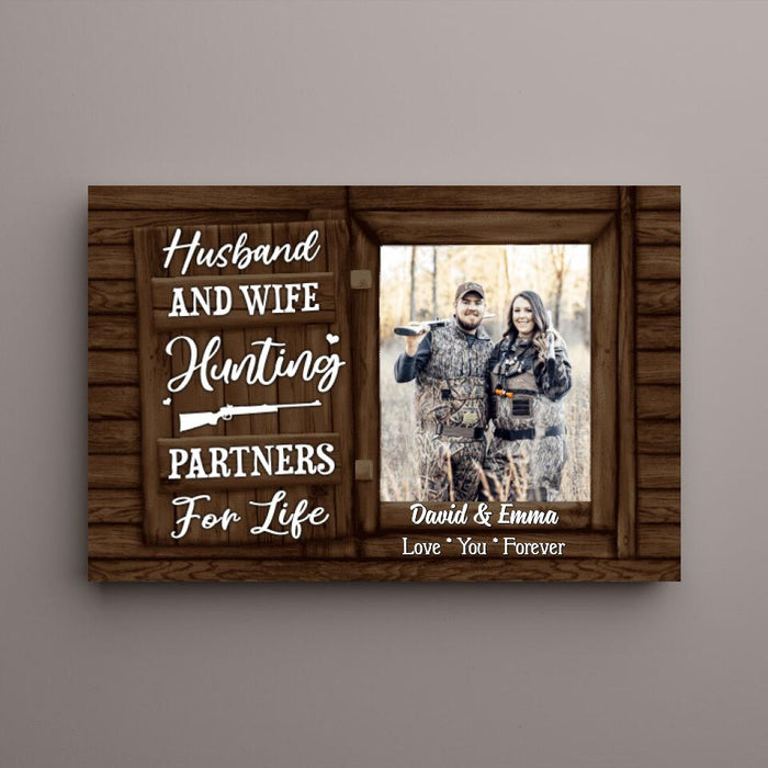 Hunting Partners for Life - Personalized Photo Upload Gifts Custom Hunting Canvas for Couples, Hunting Lovers