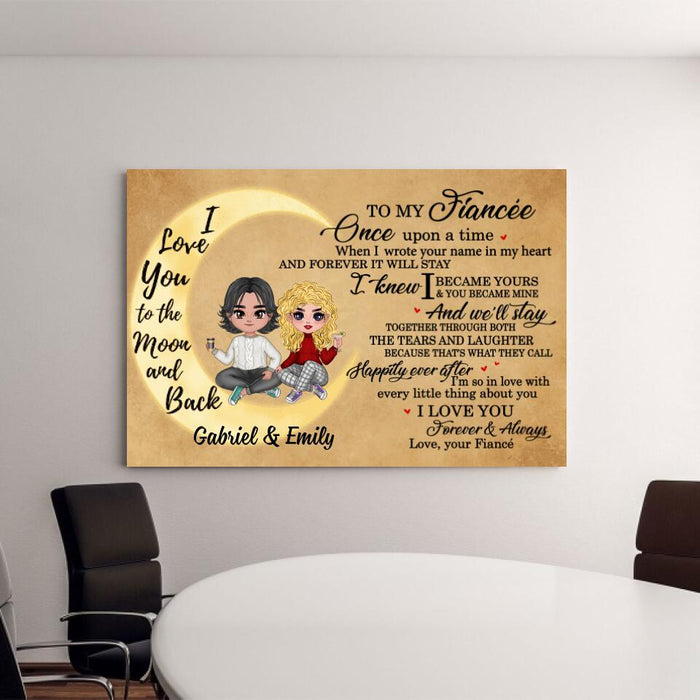 Once Upon A Time When I Wrote Your Name In My Heart - Personalized Canvas For Couples, Him, Her