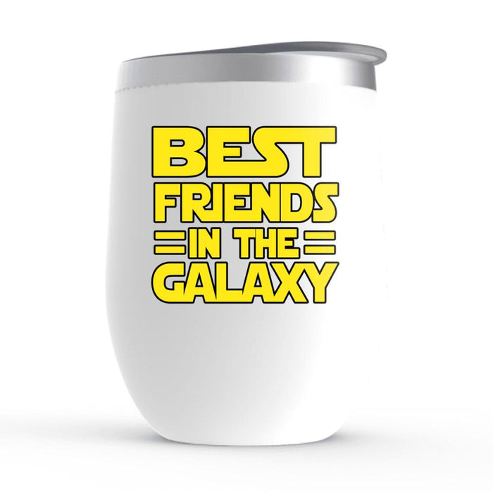 Best Friends in the Galaxy - Father's Day Personalized Gifts Custom Wine Tumbler for Dad