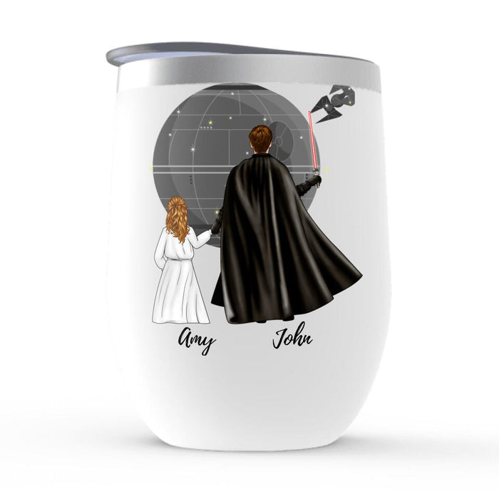 Best Friends in the Galaxy - Father's Day Personalized Gifts Custom Wine Tumbler for Dad