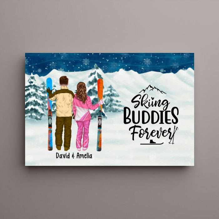 Skiing Partners For Life - Personalized Canvas For Couples, For Friends, Skiing