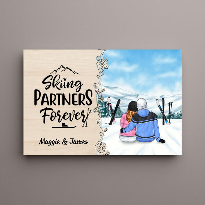 I Want To Hold Your Hand At 80 Baby Let's Go Skiing - Personalized Canvas For Couples, Skiing