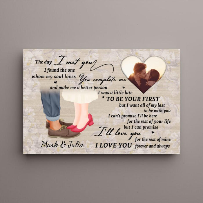 The Day I Met You - Custom Canvas Photo Upload For Couples, Him, Her, Anniversary