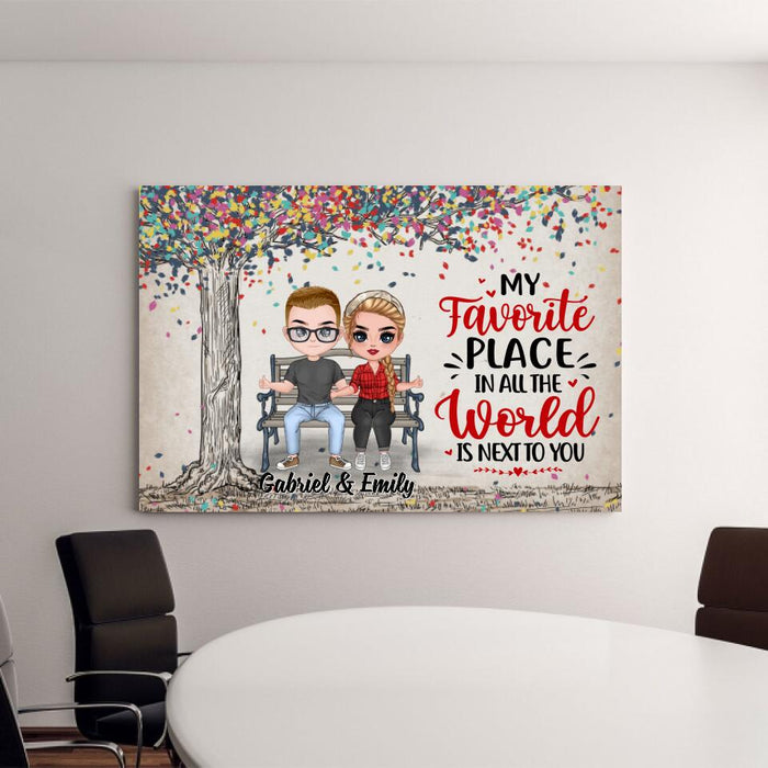 My Favorite Place In All The World - Personalized Canvas For Couples, For Him, For Her