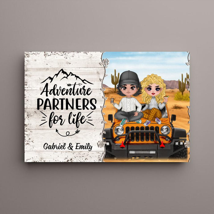 Adventure Partners For Life - Personalized Canvas For Couples, Her, Him, Off-Road Lovers