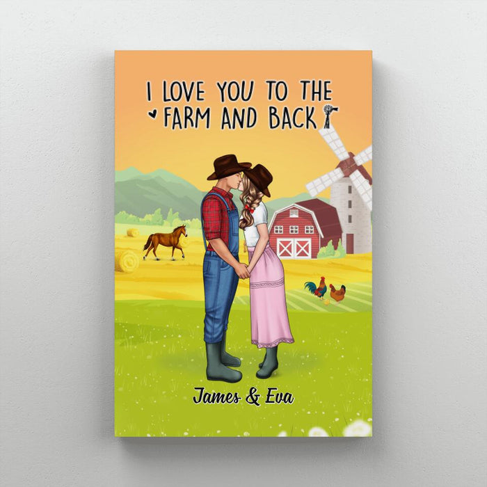 I Love You To The Farm And Back - Personalized Canvas For Couples, Her, Him, Farmer