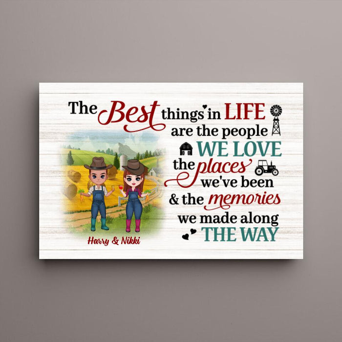 The Best Things In Life - Personalized Canvas For Couples, Him, Her, Farmer