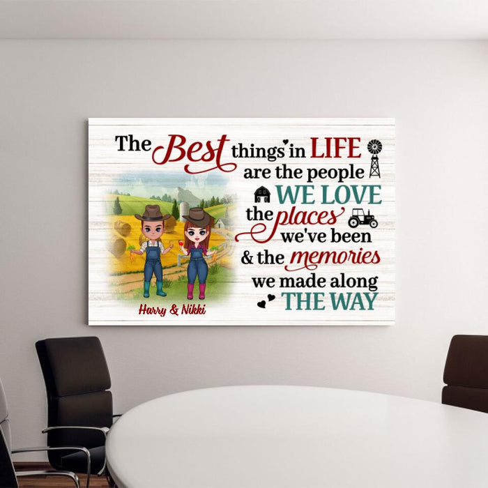 The Best Things In Life - Personalized Canvas For Couples, Him, Her, Farmer