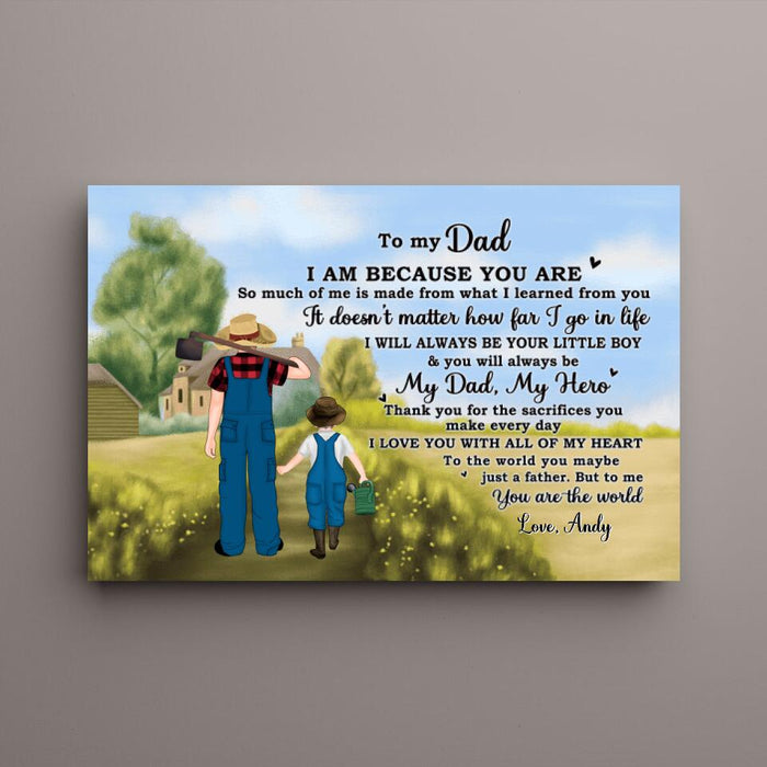 To My Dad - Personalized Gifts Custom Farming Canvas for Him, for Dad, for Him, Farmers Gifts