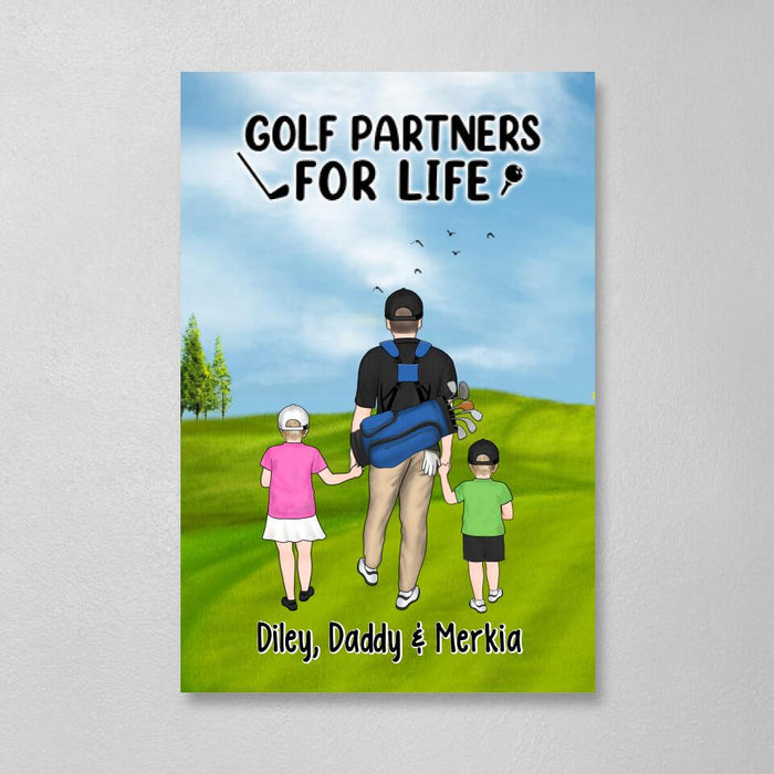 Golf Partners for Life - Personalized Gifts for Custom Golf Canvas for Dad, Golf Lovers