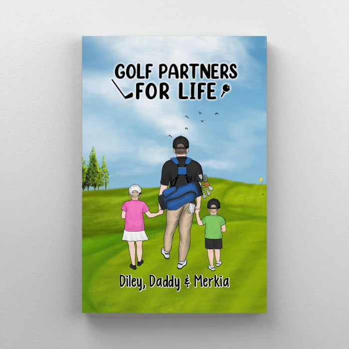 Golf Partners for Life - Personalized Gifts for Custom Golf Canvas for Dad, Golf Lovers