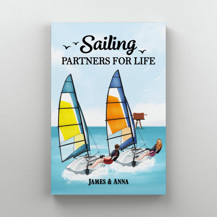 Sailing Partners For Life - Personalized Canvas For Couples, For Him, Her, Sailing, Beach