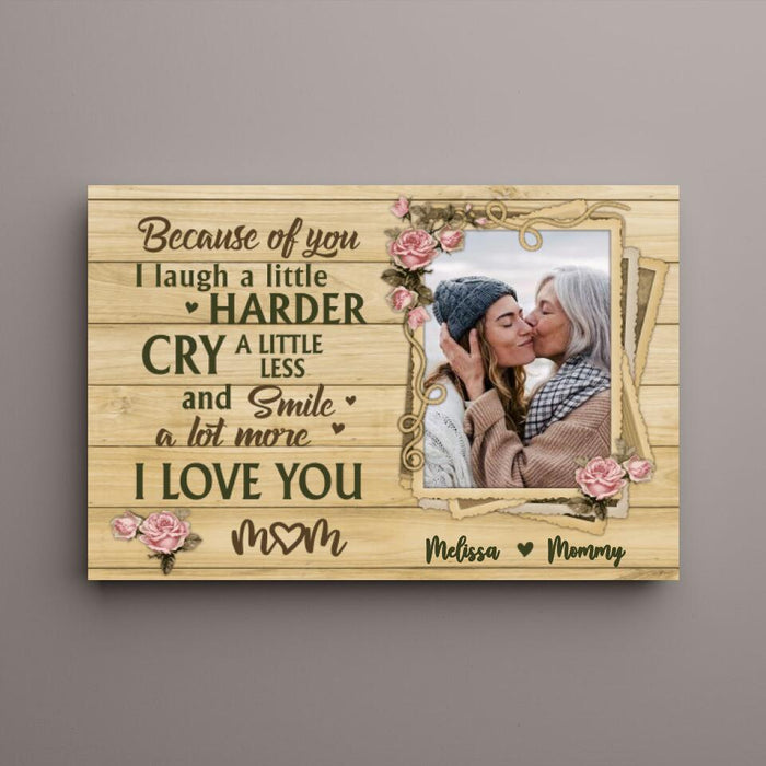 I Love You Mom - Personalized Canvas Photo Upload, For Mom, Mother's Day