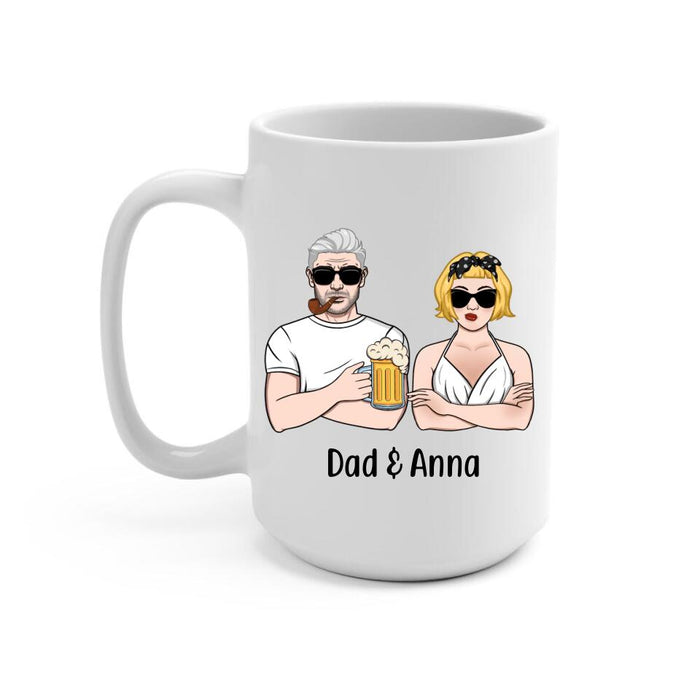 Thanks for Teaching Me - Personalized Gifts Custom Mug for Daughter for Dad