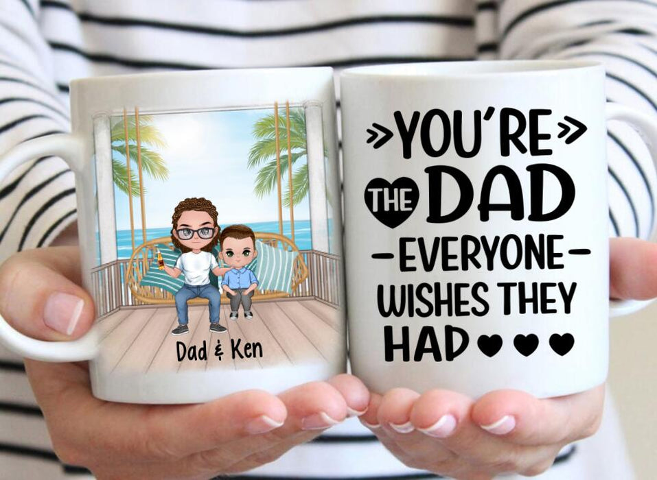 Up To 3 Kids You're The Dad Everyone Wishes They Had - Personalized Mug For Dad, Father's Day