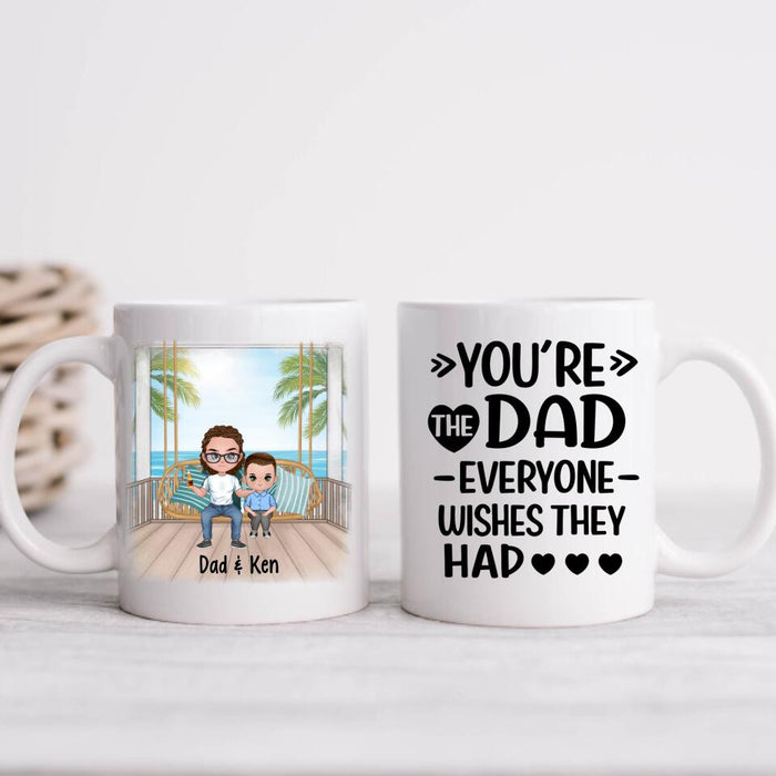 Up To 3 Kids You're The Dad Everyone Wishes They Had - Personalized Mug For Dad, Father's Day