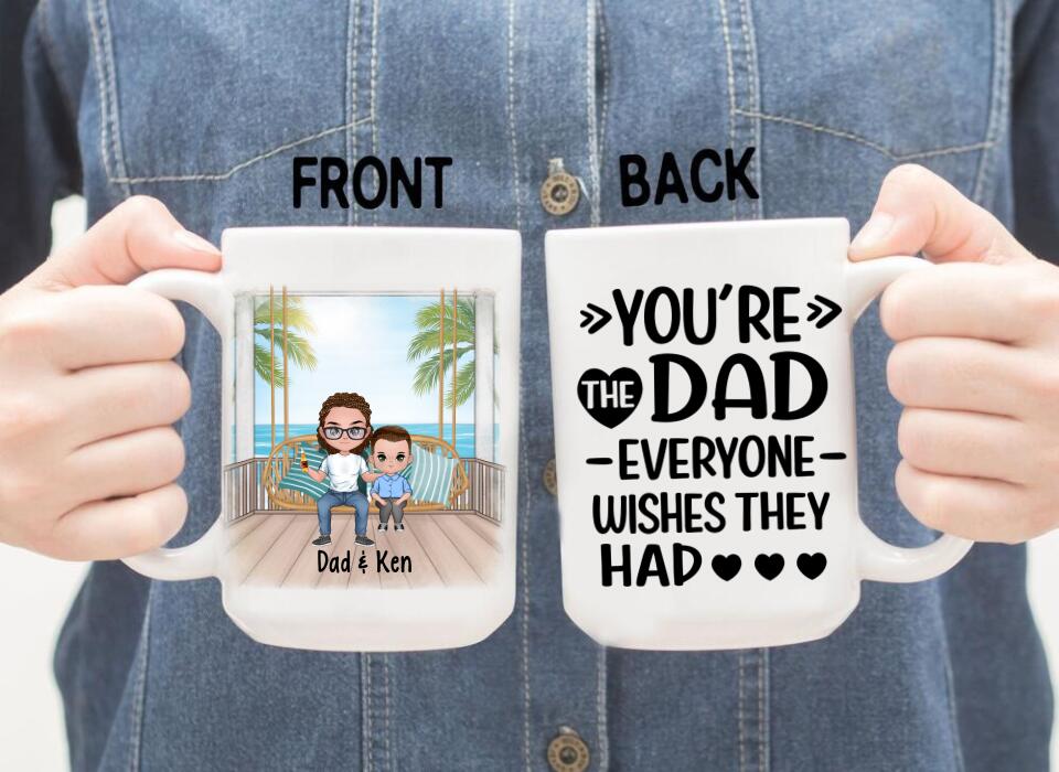 Up To 3 Kids You're The Dad Everyone Wishes They Had - Personalized Mug For Dad, Father's Day