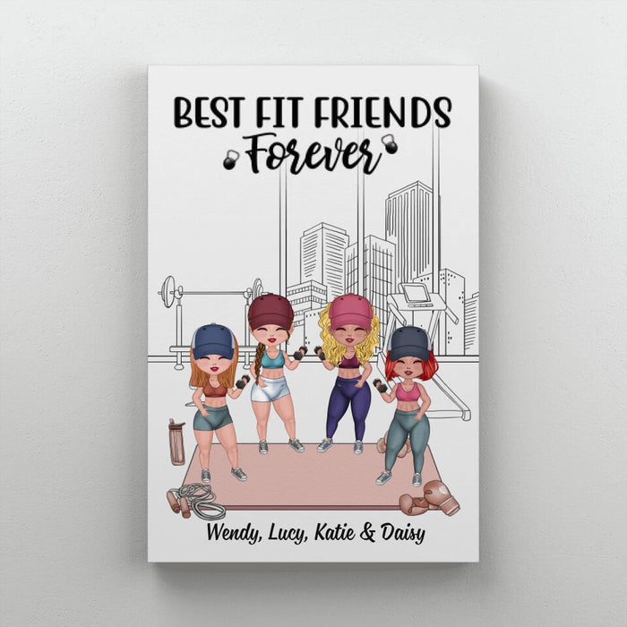 Best Fit Friends Forever - Personalized Gifts Custom Fitness Canvas For Friends For Sisters, Fitness Lovers