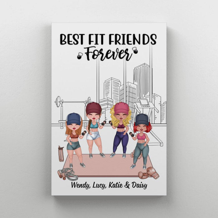 Best Fit Friends Forever - Personalized Gifts Custom Fitness Canvas For Friends For Sisters, Fitness Lovers