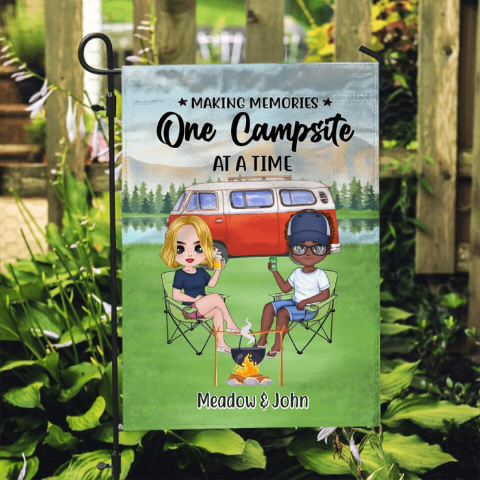 Making Memories One Campsite At A Time - Personalized Garden Flag For Her, Him, Camping