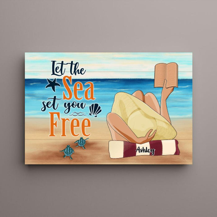 Let The Sea Set You Free - Personalized Canvas For Her, For Him, Beach