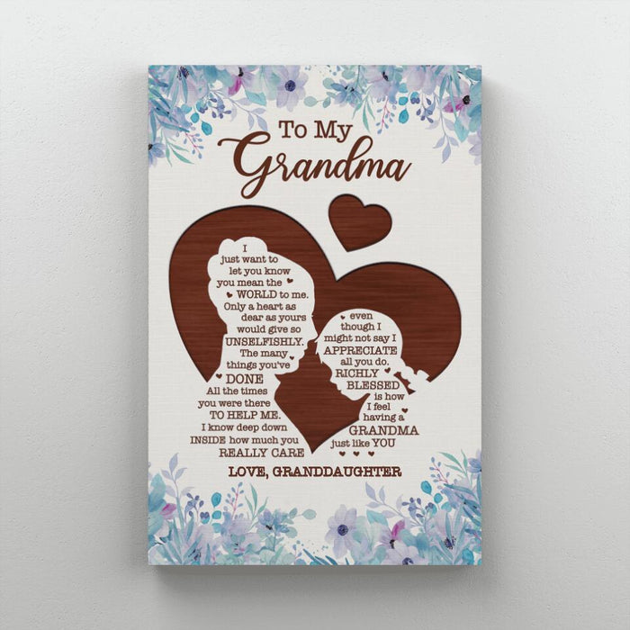 I Just Want To Let You Know You Mean The World To Me - Personalized Canvas For Grandma, Mother's Day