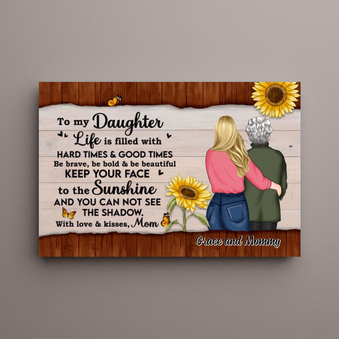 From Mom With Love & Kisses - Personalized Canvas For Her, Daughter, Mom