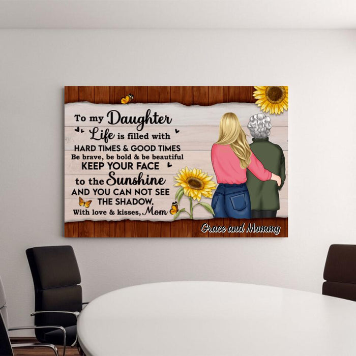 From Mom With Love & Kisses - Personalized Canvas For Her, Daughter, Mom