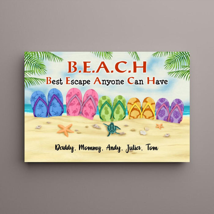 Best Escape Anyone Can Have - Personalized Canvas For The Family, Beach