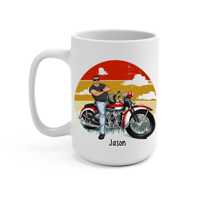 My Dad Doesn't Snore He's Just Dreaming - Personalized Mug For Dad, Motocycle Lovers, Father's Day